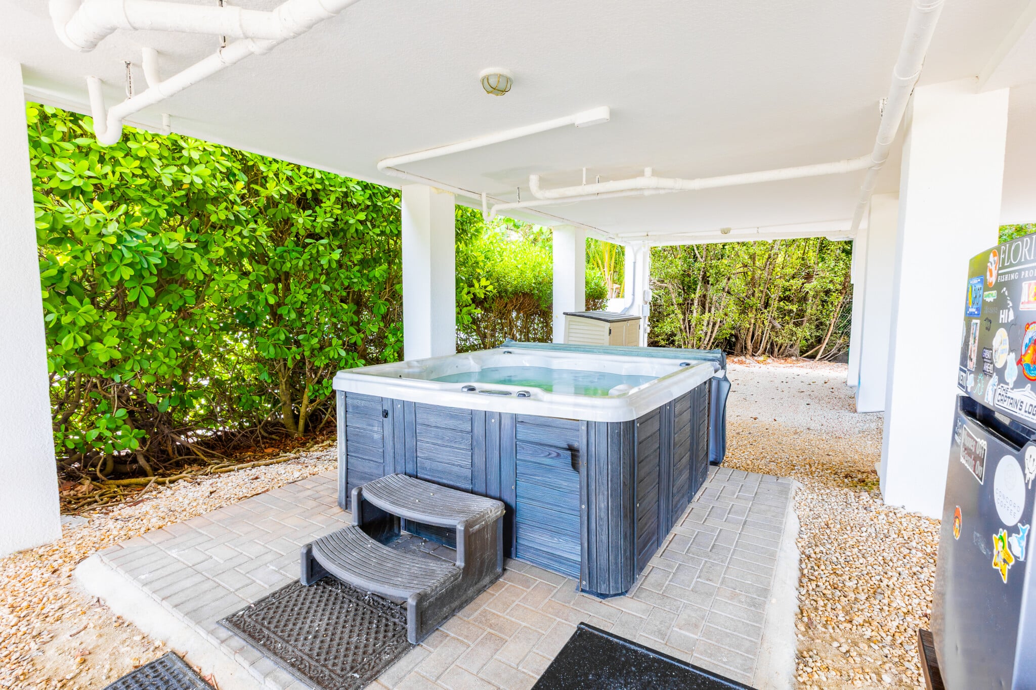 End your day with a peaceful soak in the hot tub, perfect for relaxing, reconnecting, and enjoying quiet moments together.