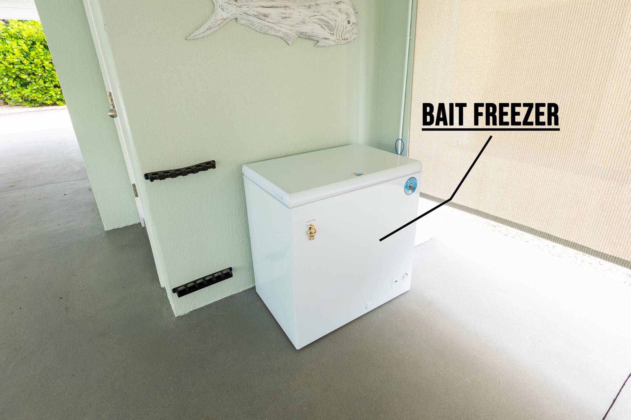 Keep your catch fresh and ready for your next adventure with the convenient bait freezer, perfect for fishing days in the Florida Keys.