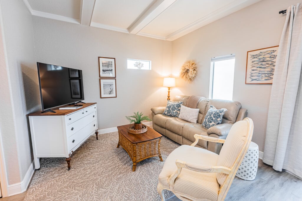Get comfortable, turn on the TV, and make yourself at home for a cozy movie night.