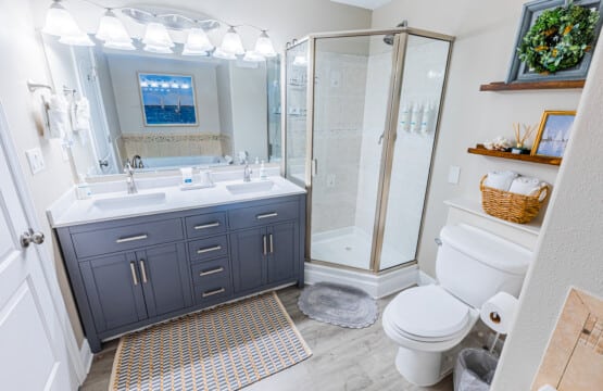 Bathroom 1 - Refresh and recharge in a spacious bathroom featuring a separate shower and tub, plus a double vanity for effortless mornings.